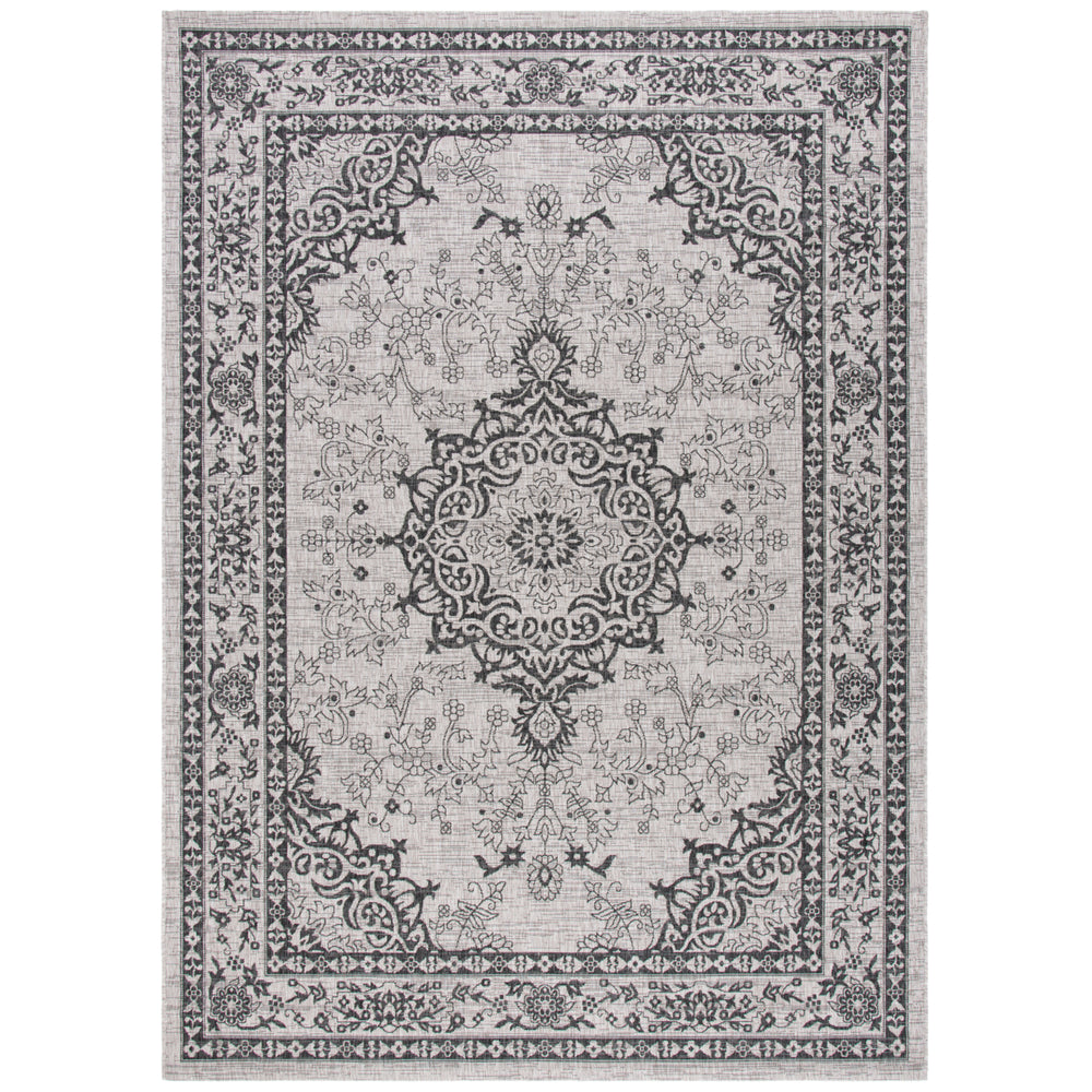 SAFAVIEH Outdoor CY8679-36612 Courtyard Beige / Black Rug Image 2