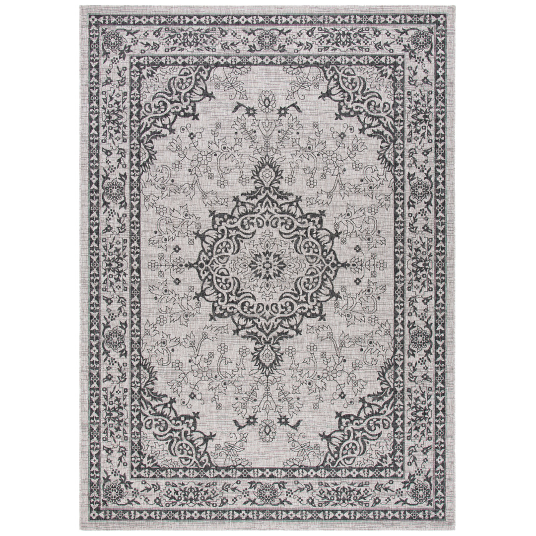 SAFAVIEH Outdoor CY8679-36612 Courtyard Beige / Black Rug Image 1