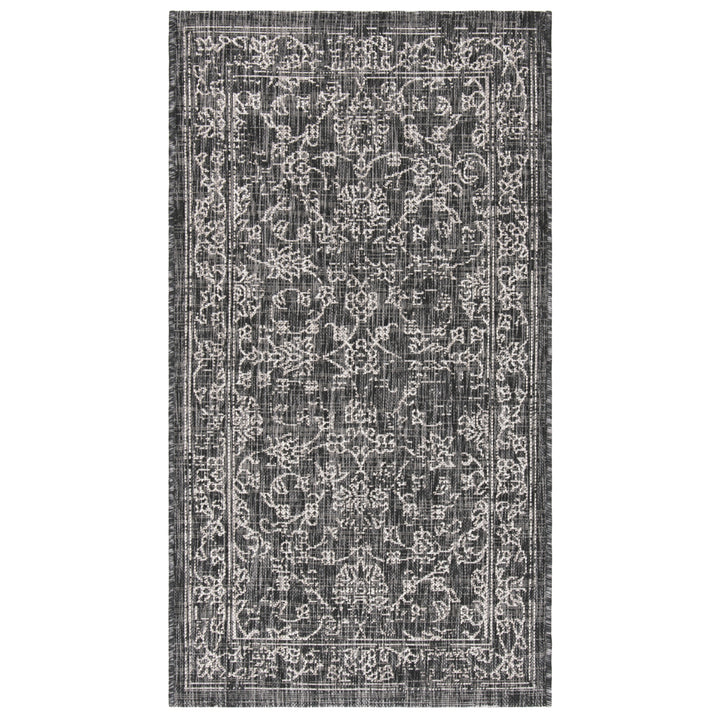 SAFAVIEH Outdoor CY8680-36621 Courtyard Black / Ivory Rug Image 2