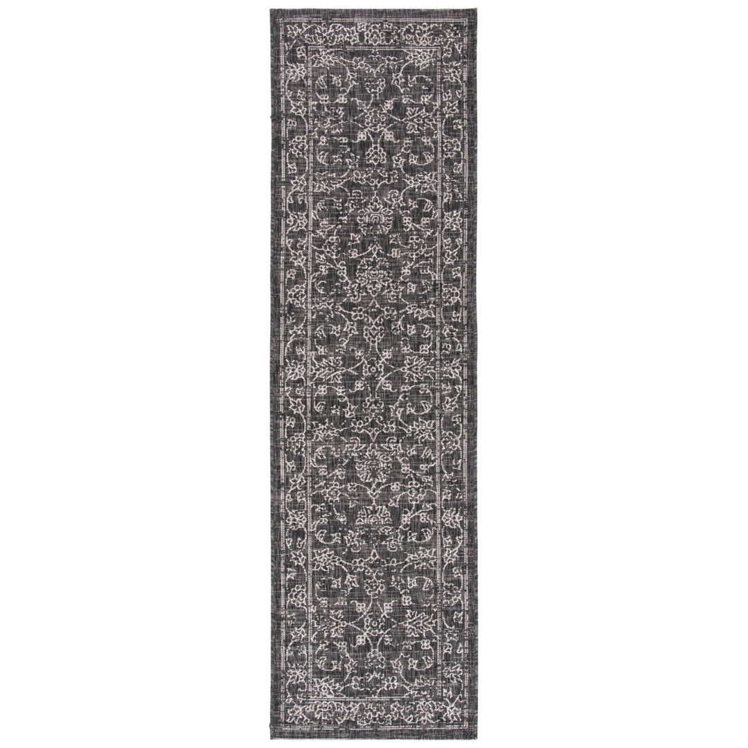 SAFAVIEH Outdoor CY8680-36621 Courtyard Black / Ivory Rug Image 3