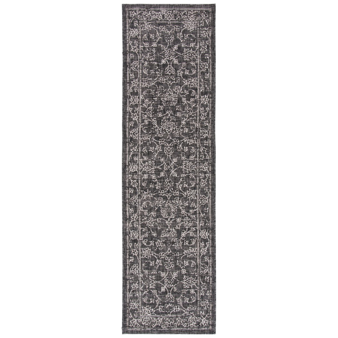 SAFAVIEH Outdoor CY8680-36621 Courtyard Black / Ivory Rug Image 1