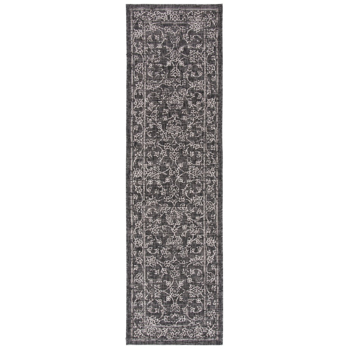 SAFAVIEH Outdoor CY8680-36621 Courtyard Black / Ivory Rug Image 1