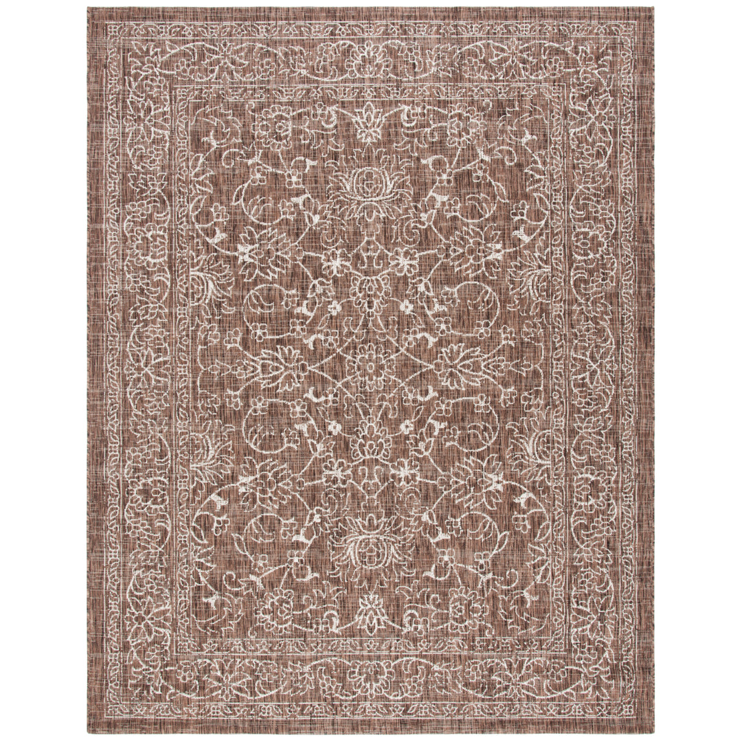 SAFAVIEH Outdoor CY8680-36321 Courtyard Brown / Ivory Rug Image 4