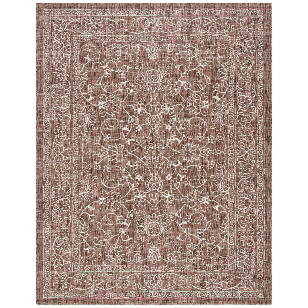 SAFAVIEH Outdoor CY8680-36321 Courtyard Brown / Ivory Rug Image 1