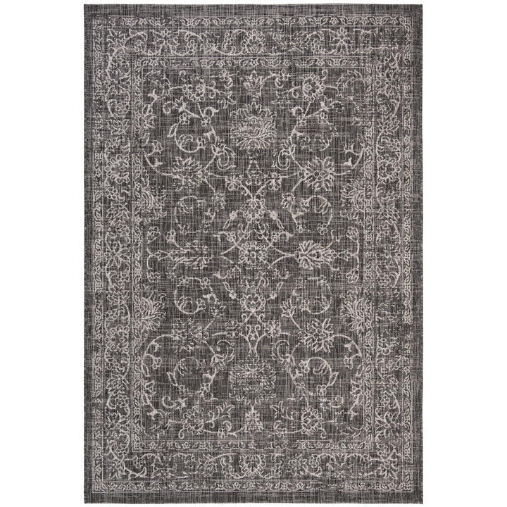 SAFAVIEH Outdoor CY8680-36621 Courtyard Black / Ivory Rug Image 4