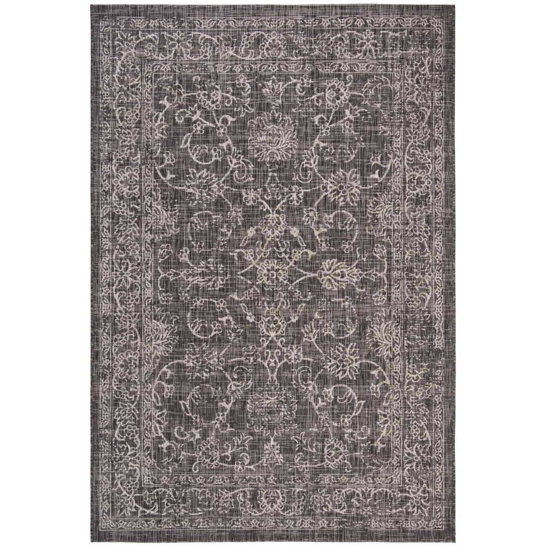 SAFAVIEH Outdoor CY8680-36621 Courtyard Black / Ivory Rug Image 1