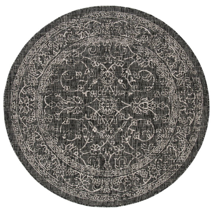 SAFAVIEH Outdoor CY8680-36621 Courtyard Black / Ivory Rug Image 5