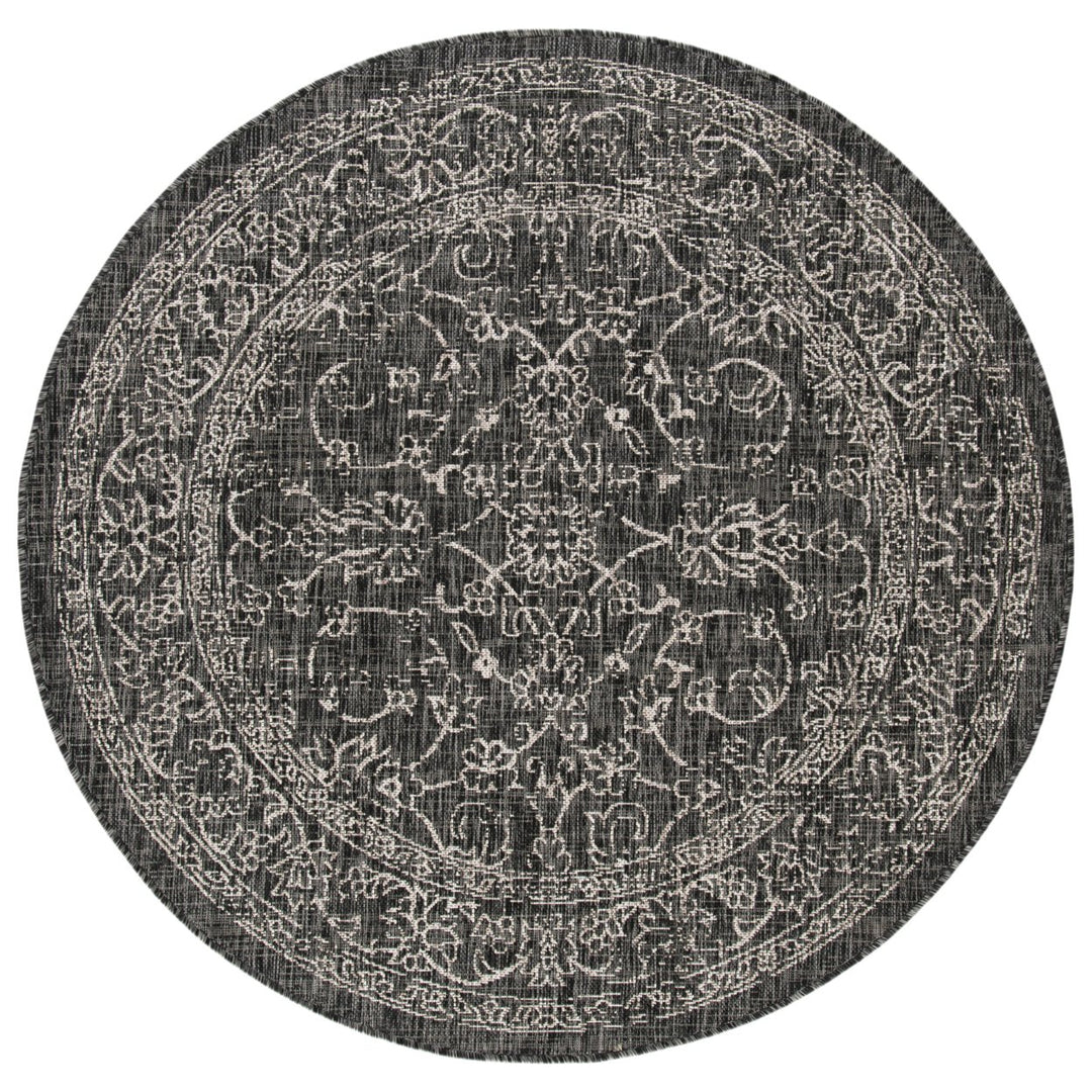 SAFAVIEH Outdoor CY8680-36621 Courtyard Black / Ivory Rug Image 1