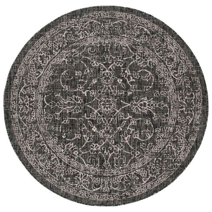 SAFAVIEH Outdoor CY8680-36621 Courtyard Black / Ivory Rug Image 1