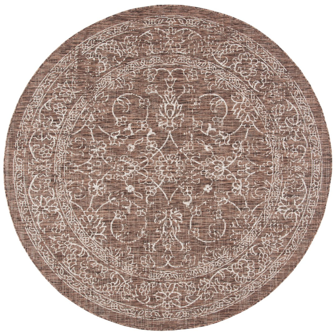 SAFAVIEH Outdoor CY8680-36321 Courtyard Brown / Ivory Rug Image 5