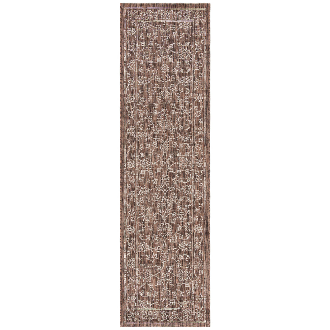 SAFAVIEH Outdoor CY8680-36321 Courtyard Brown / Ivory Rug Image 6