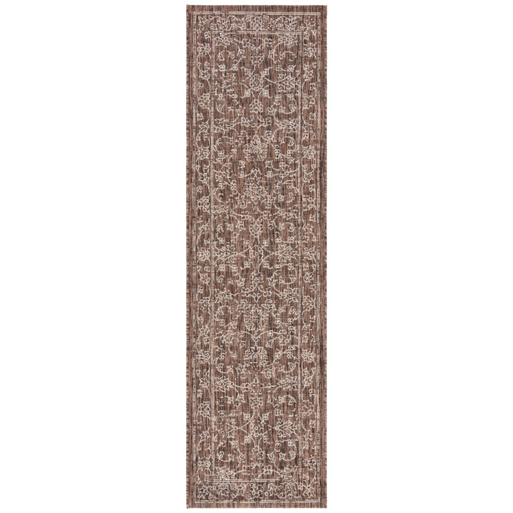 SAFAVIEH Outdoor CY8680-36321 Courtyard Brown / Ivory Rug Image 6