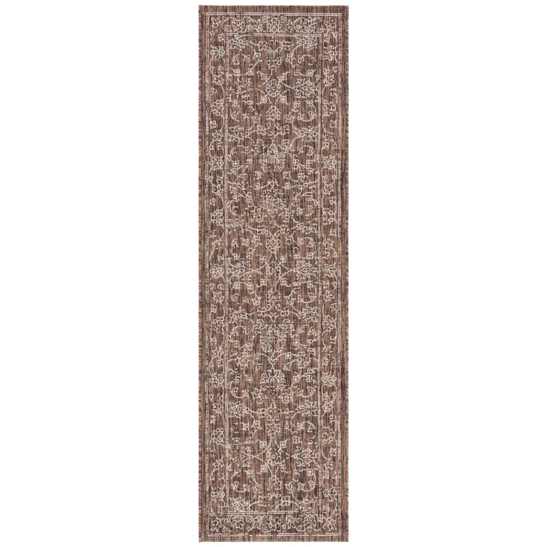 SAFAVIEH Outdoor CY8680-36321 Courtyard Brown / Ivory Rug Image 1