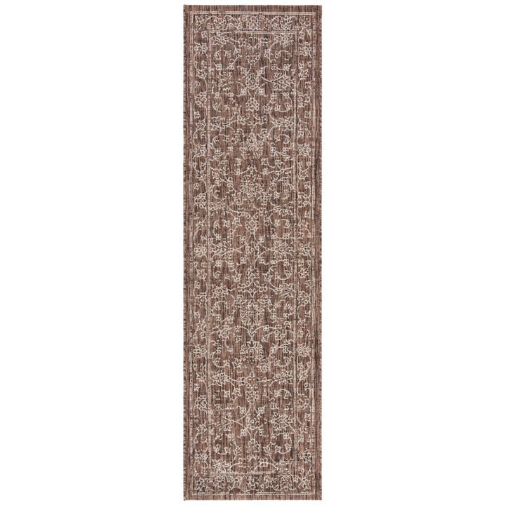 SAFAVIEH Outdoor CY8680-36321 Courtyard Brown / Ivory Rug Image 1