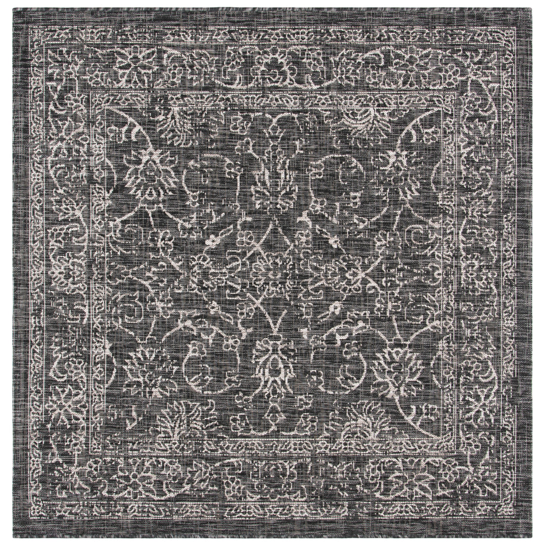 SAFAVIEH Outdoor CY8680-36621 Courtyard Black / Ivory Rug Image 6