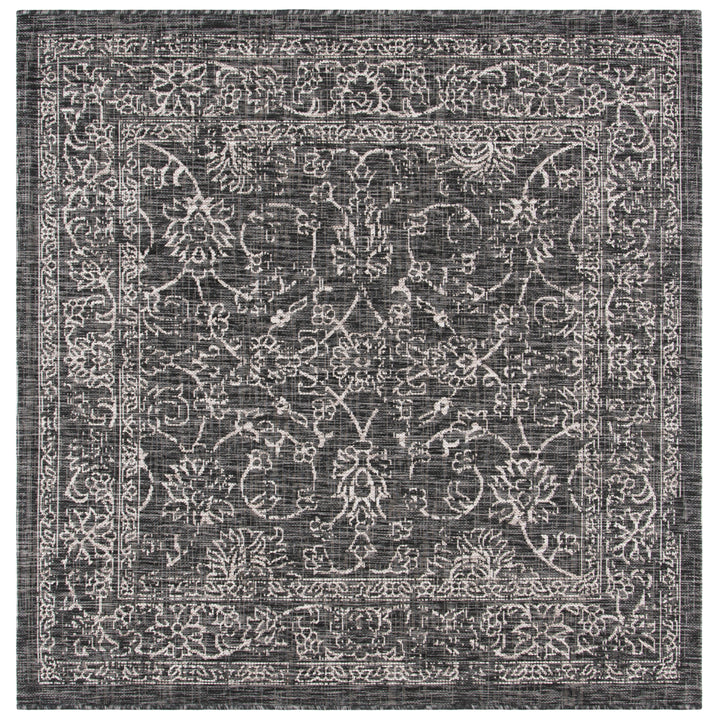 SAFAVIEH Outdoor CY8680-36621 Courtyard Black / Ivory Rug Image 6