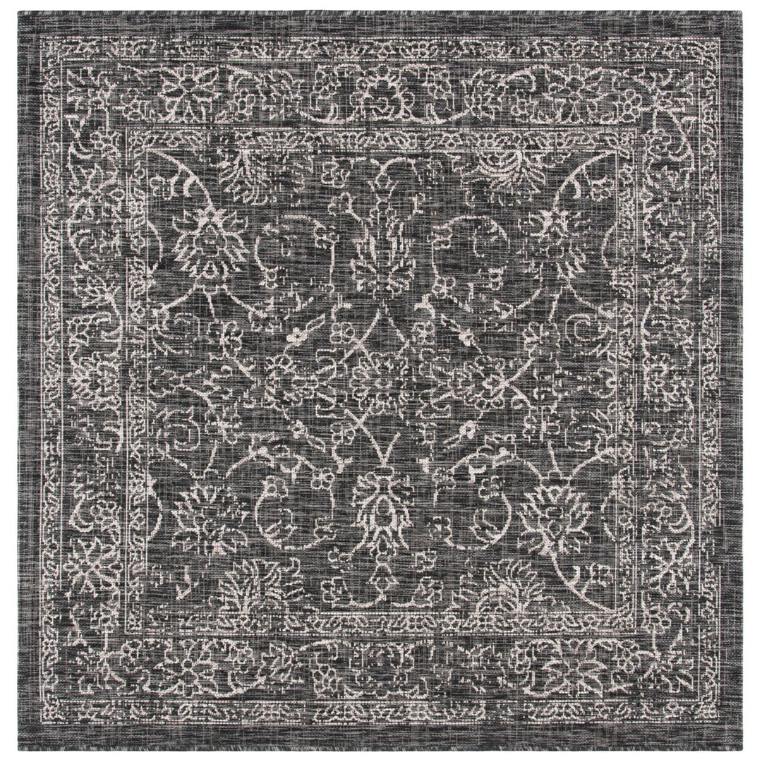 SAFAVIEH Outdoor CY8680-36621 Courtyard Black / Ivory Rug Image 1