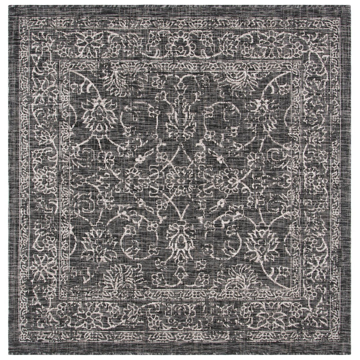 SAFAVIEH Outdoor CY8680-36621 Courtyard Black / Ivory Rug Image 1