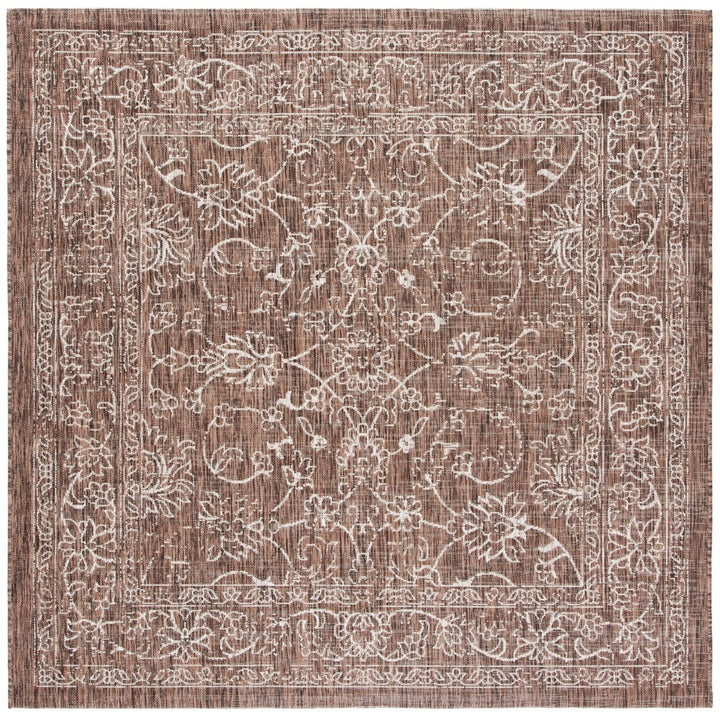 SAFAVIEH Outdoor CY8680-36321 Courtyard Brown / Ivory Rug Image 7