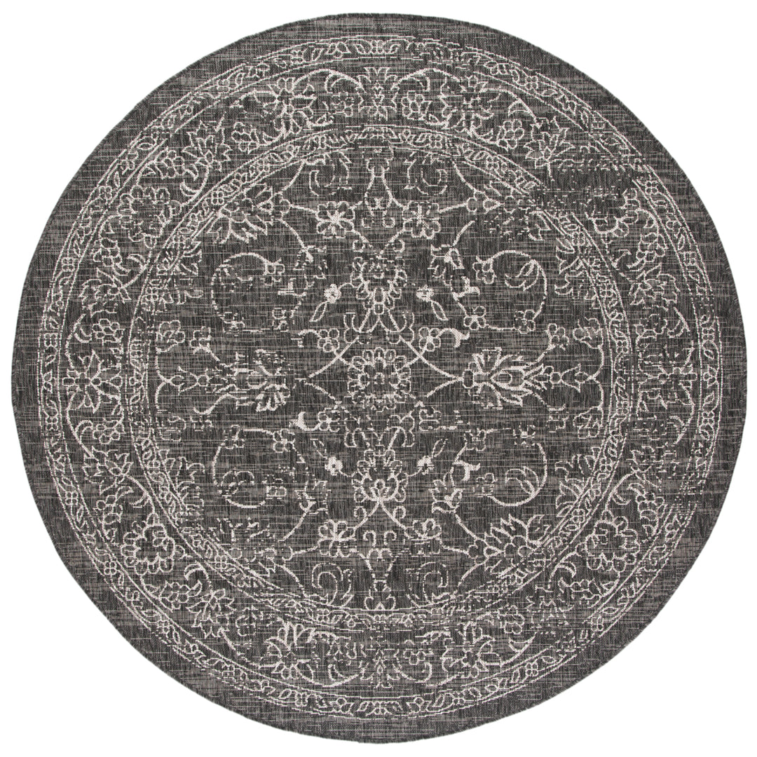 SAFAVIEH Outdoor CY8680-36621 Courtyard Black / Ivory Rug Image 7