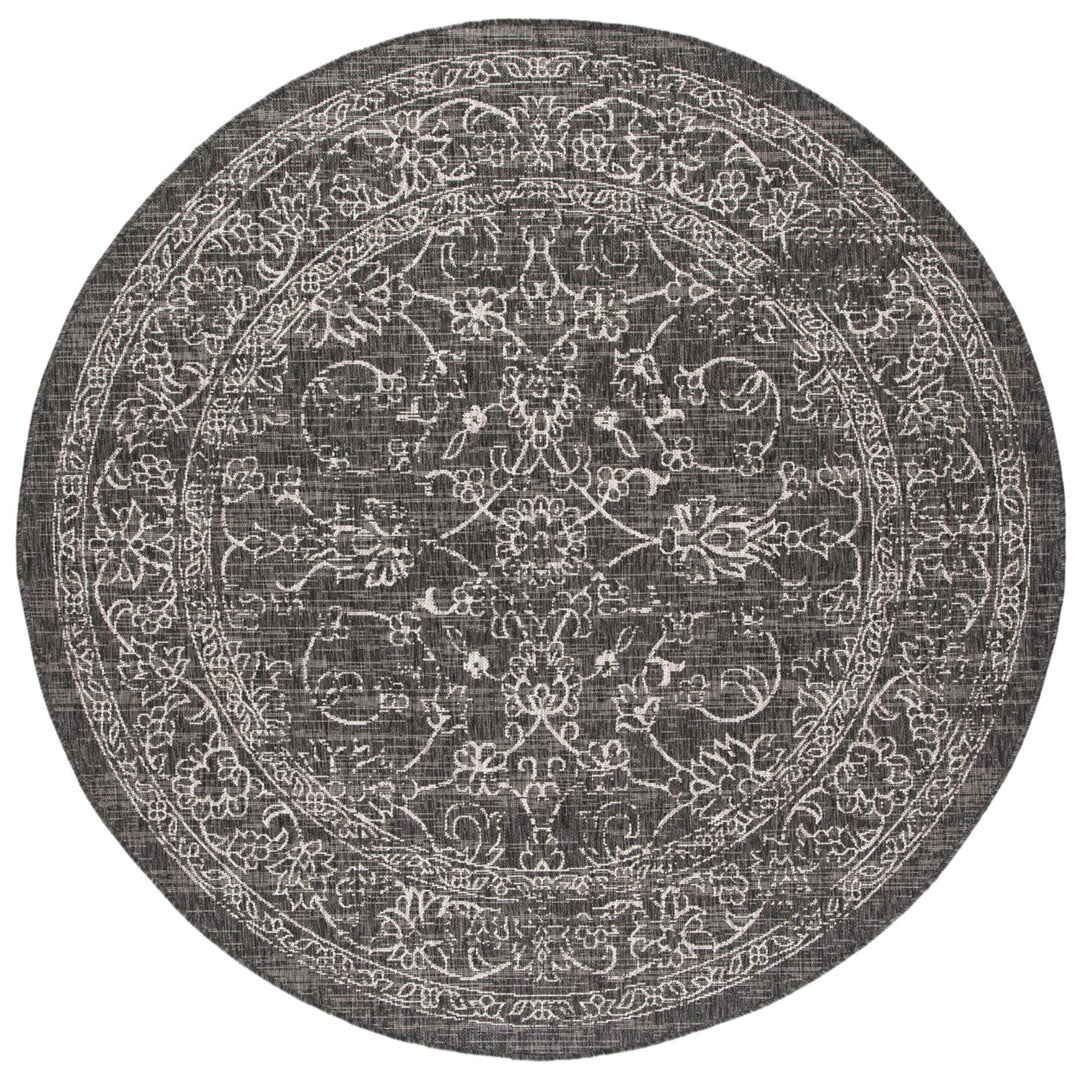 SAFAVIEH Outdoor CY8680-36621 Courtyard Black / Ivory Rug Image 1