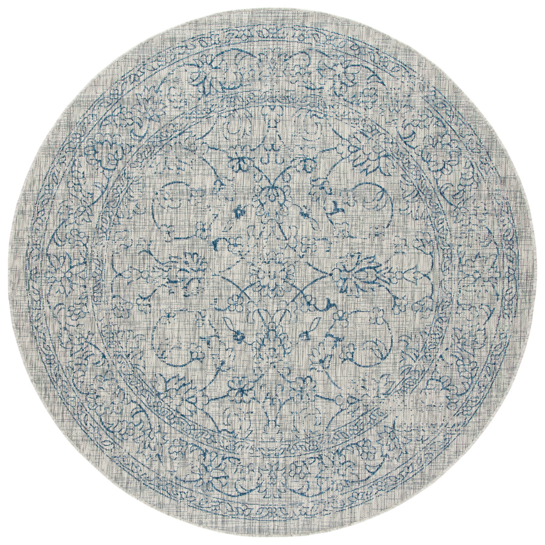 SAFAVIEH Outdoor CY8680-36812 Courtyard Grey / Navy Rug Image 5