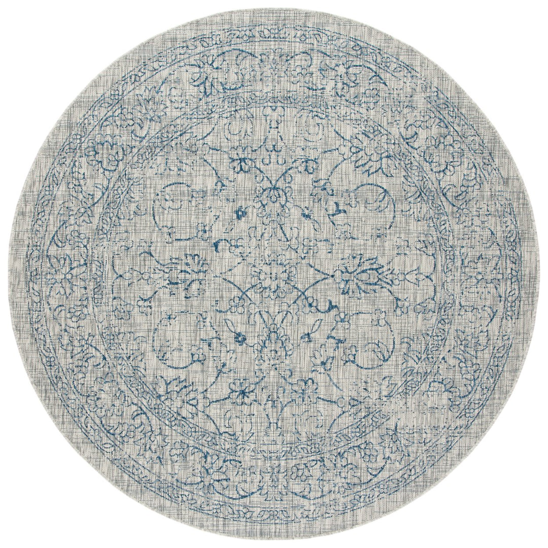 SAFAVIEH Outdoor CY8680-36812 Courtyard Grey / Navy Rug Image 1