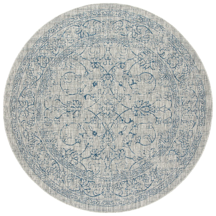 SAFAVIEH Outdoor CY8680-36812 Courtyard Grey / Navy Rug Image 1