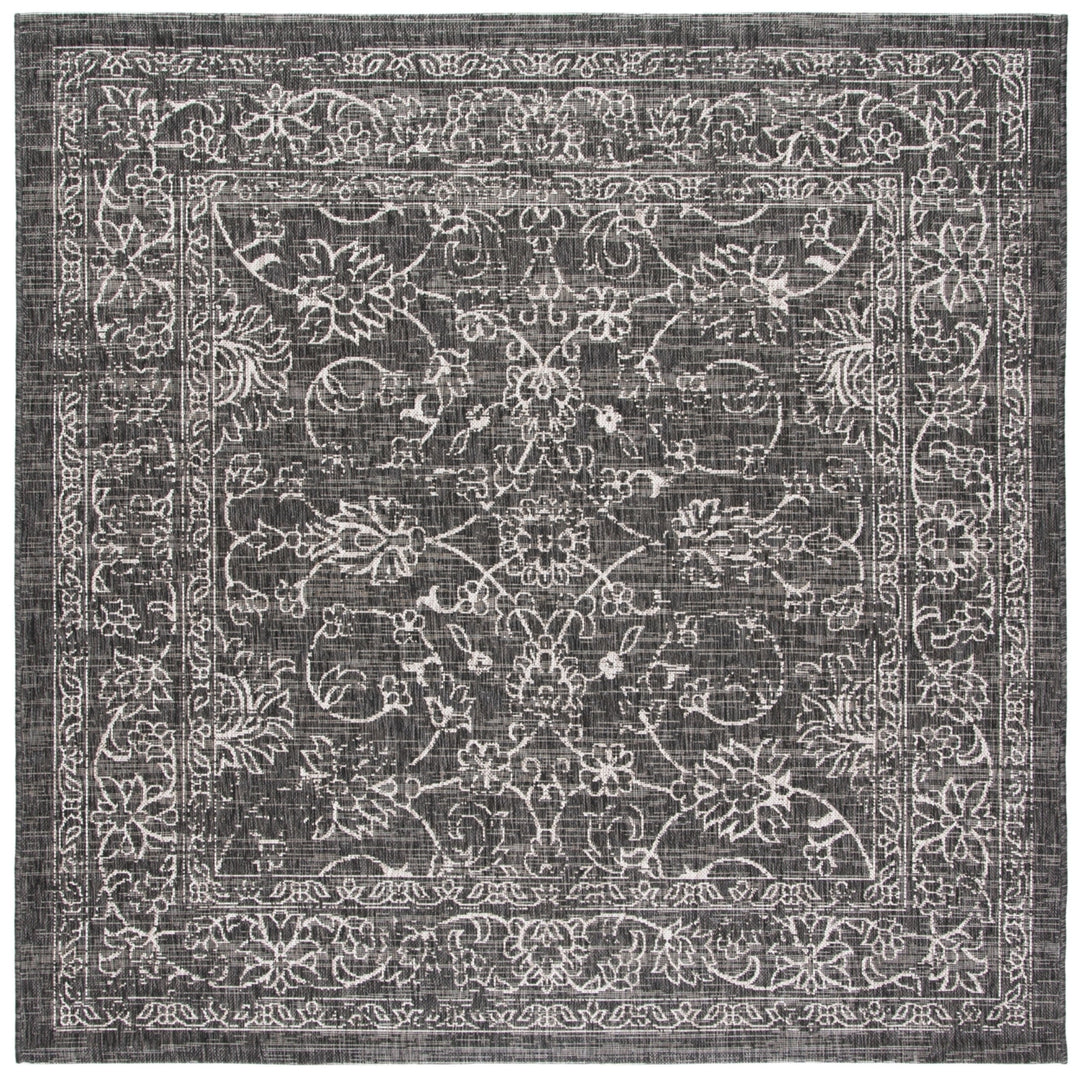 SAFAVIEH Outdoor CY8680-36621 Courtyard Black / Ivory Rug Image 8