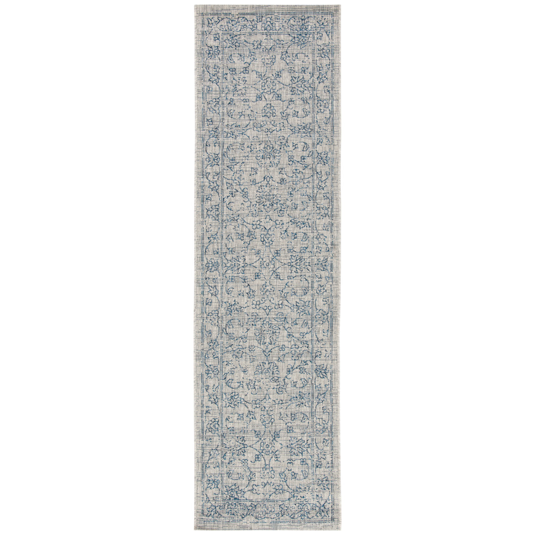 SAFAVIEH Outdoor CY8680-36812 Courtyard Grey / Navy Rug Image 6