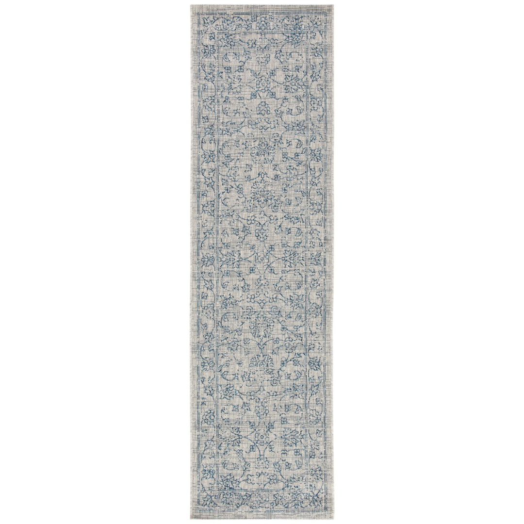 SAFAVIEH Outdoor CY8680-36812 Courtyard Grey / Navy Rug Image 1