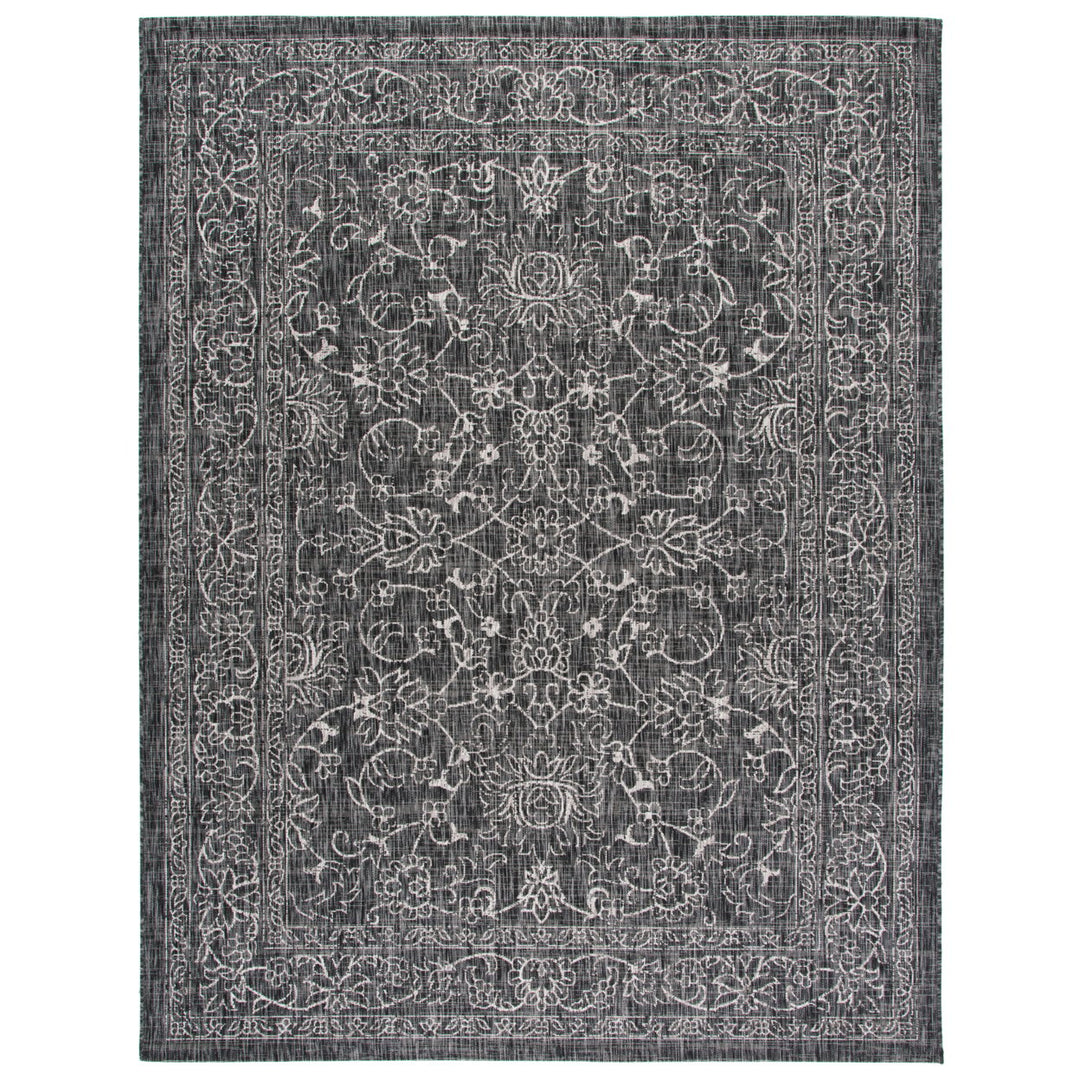 SAFAVIEH Outdoor CY8680-36621 Courtyard Black / Ivory Rug Image 1