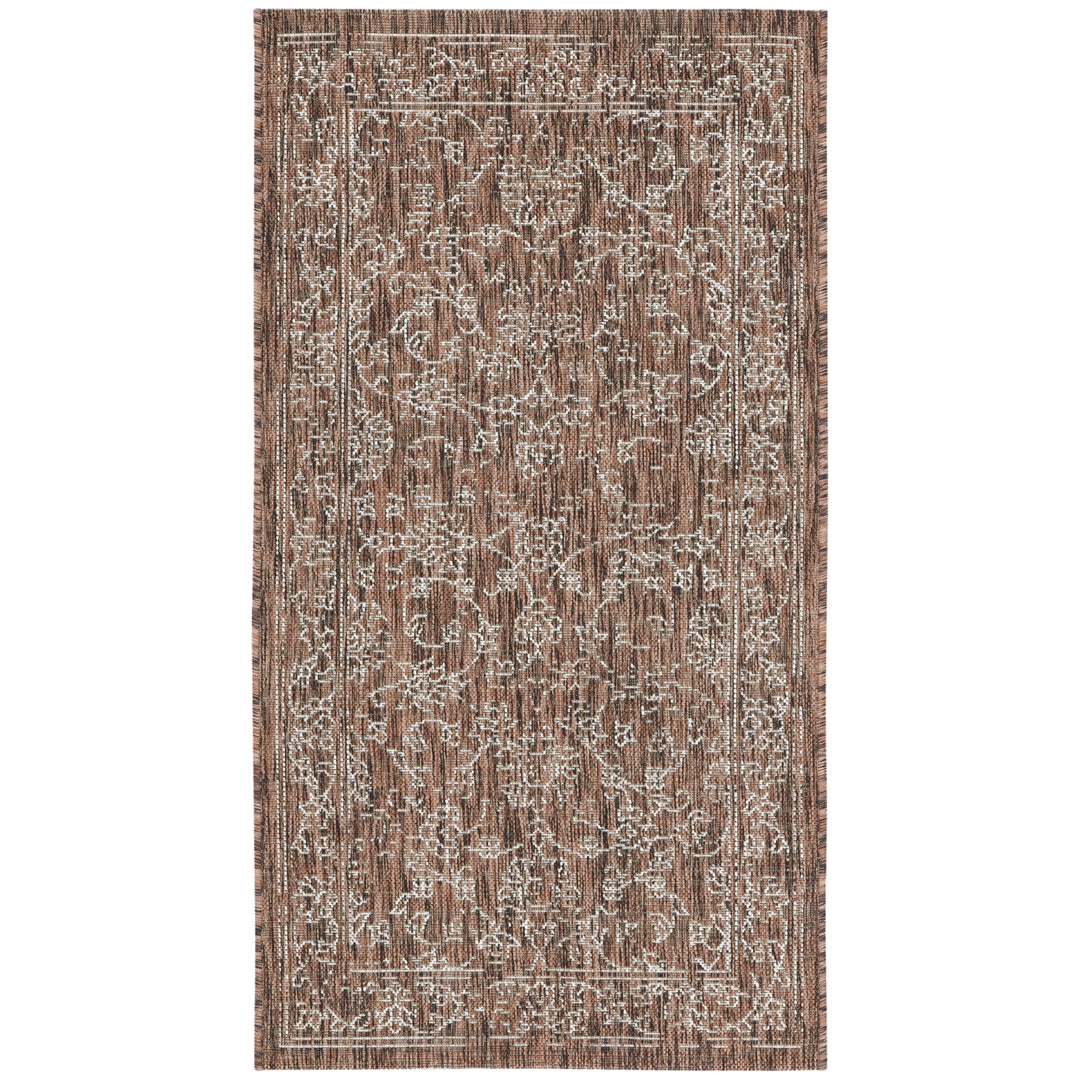 SAFAVIEH Outdoor CY8680-36321 Courtyard Brown / Ivory Rug Image 10