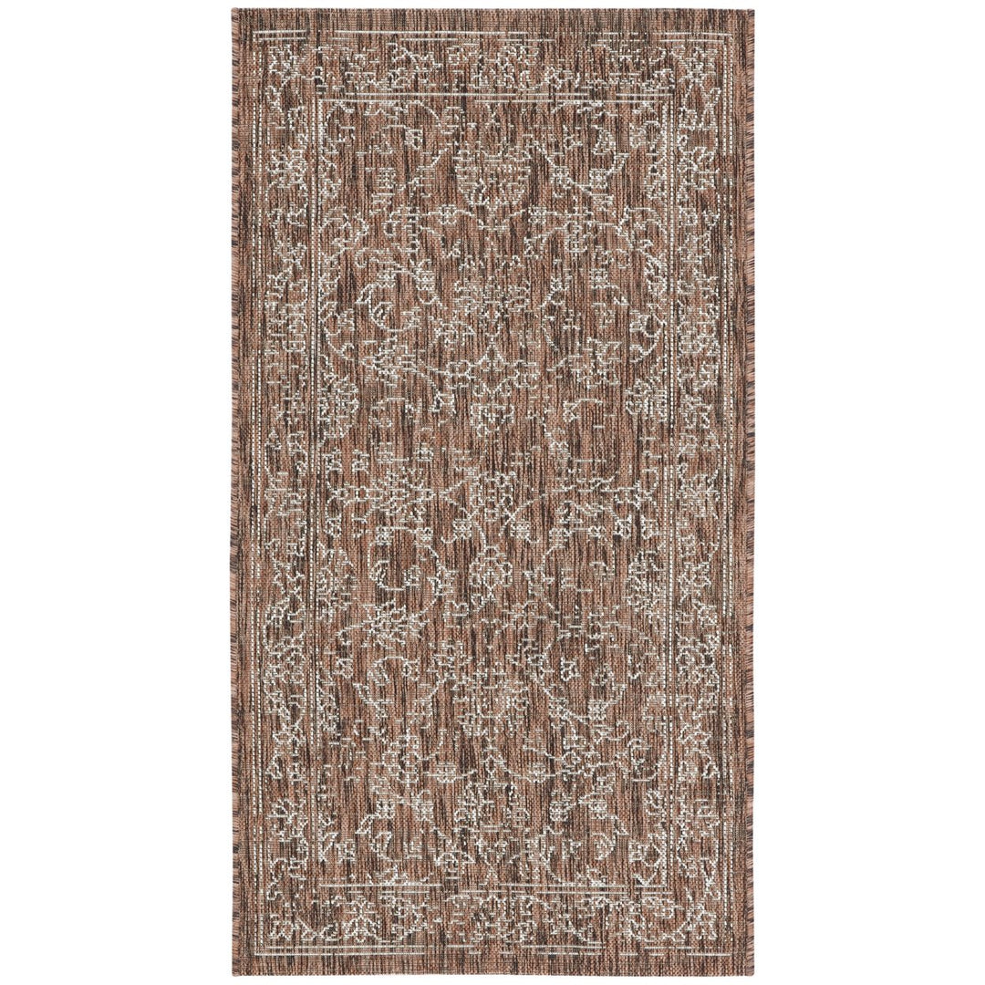 SAFAVIEH Outdoor CY8680-36321 Courtyard Brown / Ivory Rug Image 1