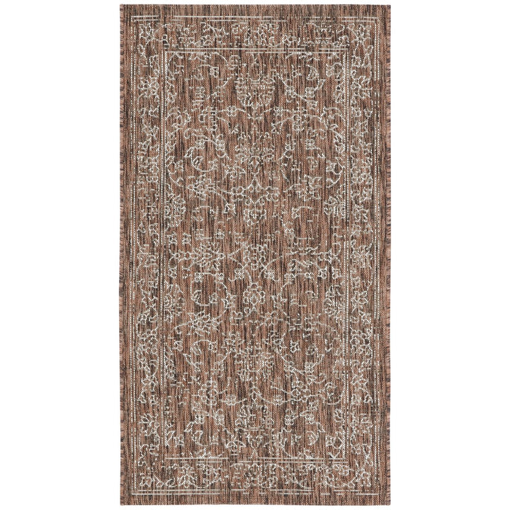 SAFAVIEH Outdoor CY8680-36321 Courtyard Brown / Ivory Rug Image 1