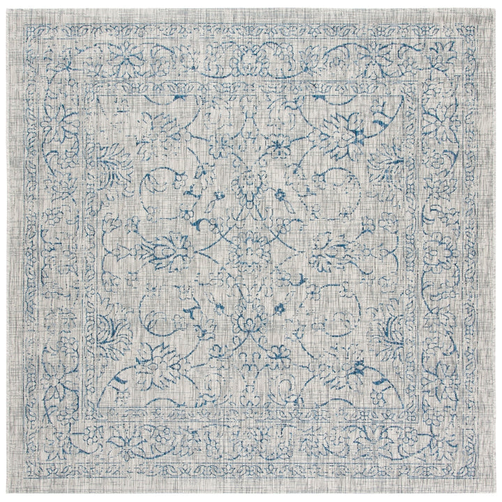 SAFAVIEH Outdoor CY8680-36812 Courtyard Grey / Navy Rug Image 7