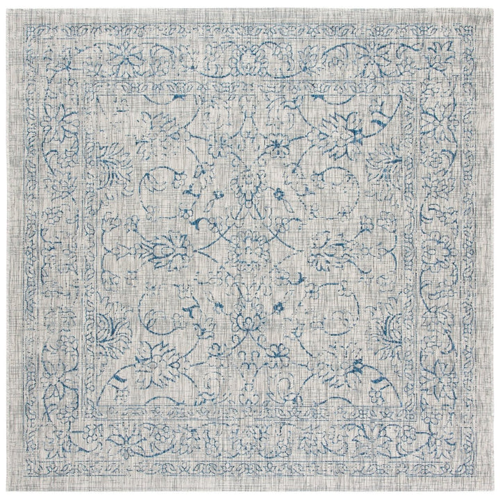 SAFAVIEH Outdoor CY8680-36812 Courtyard Grey / Navy Rug Image 1