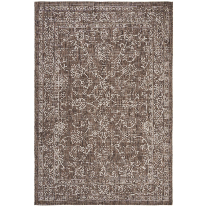 SAFAVIEH Outdoor CY8680-36321 Courtyard Brown / Ivory Rug Image 11