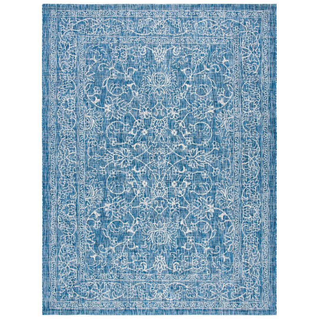 SAFAVIEH Outdoor CY8680-36821 Courtyard Navy / Ivory Rug Image 4