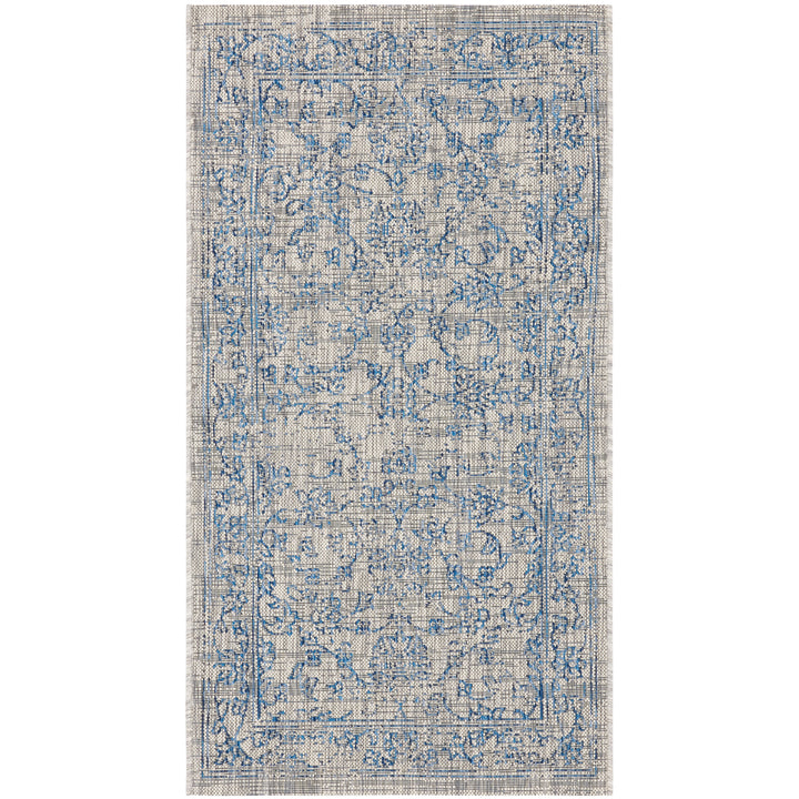 SAFAVIEH Outdoor CY8680-36812 Courtyard Grey / Navy Rug Image 10