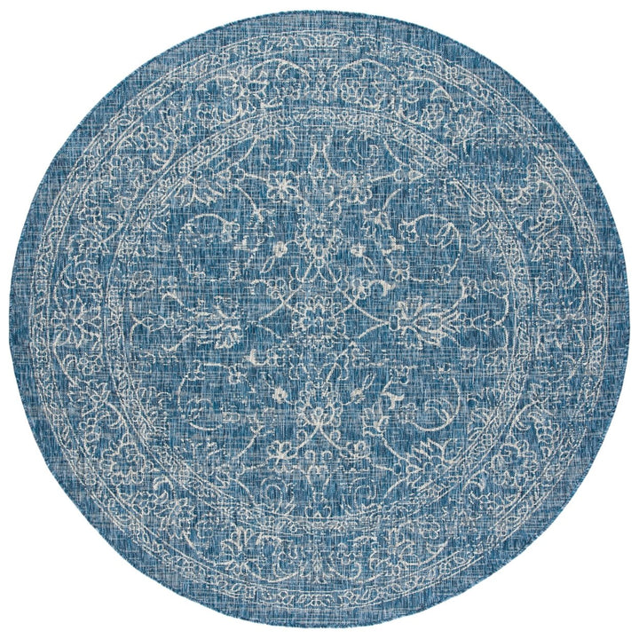 SAFAVIEH Outdoor CY8680-36821 Courtyard Navy / Ivory Rug Image 1