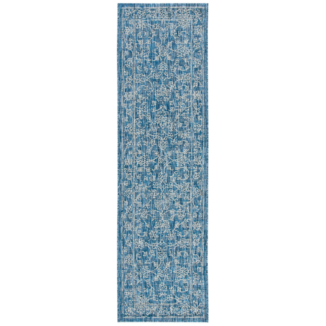 SAFAVIEH Outdoor CY8680-36821 Courtyard Navy / Ivory Rug Image 6