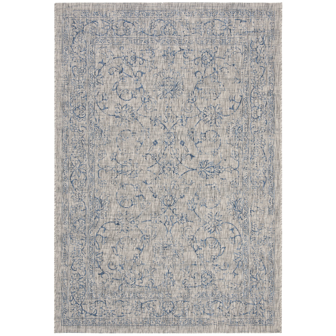 SAFAVIEH Outdoor CY8680-36812 Courtyard Grey / Navy Rug Image 11