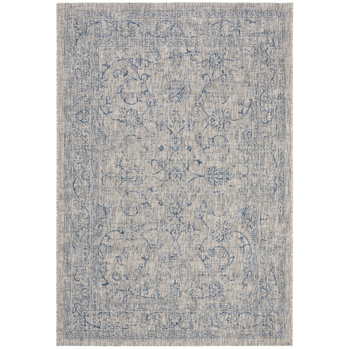 SAFAVIEH Outdoor CY8680-36812 Courtyard Grey / Navy Rug Image 1