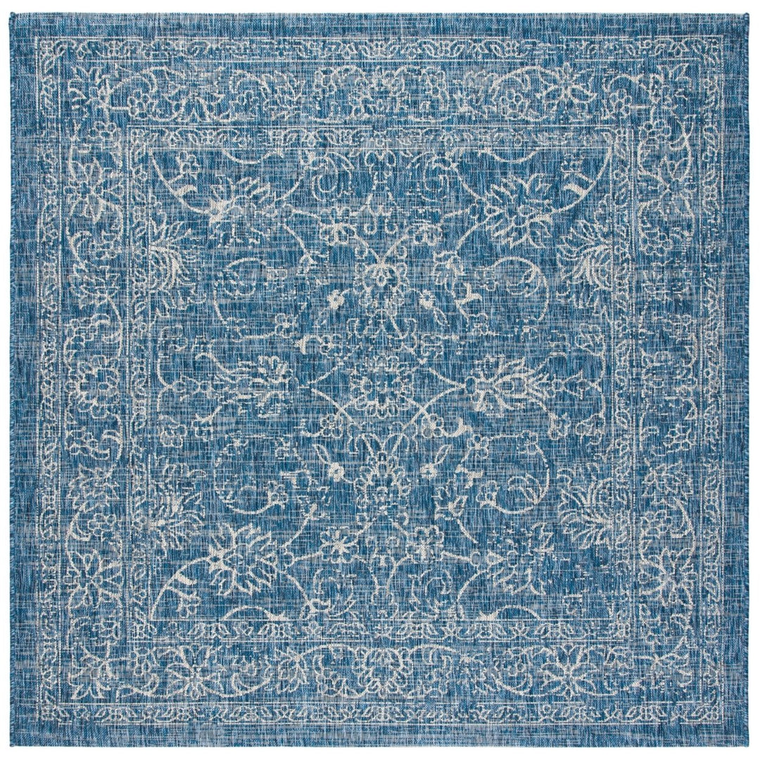 SAFAVIEH Outdoor CY8680-36821 Courtyard Navy / Ivory Rug Image 1