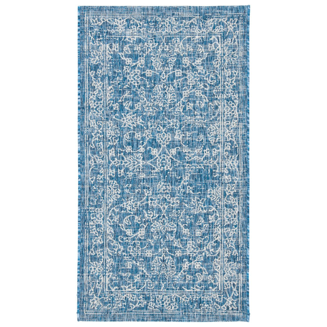 SAFAVIEH Outdoor CY8680-36821 Courtyard Navy / Ivory Rug Image 10