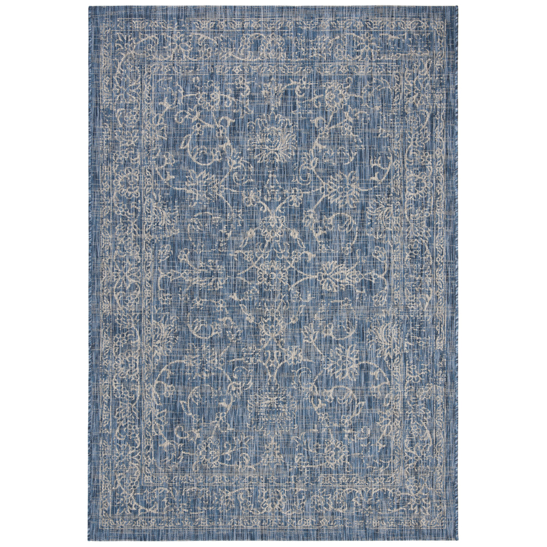 SAFAVIEH Outdoor CY8680-36821 Courtyard Navy / Ivory Rug Image 11