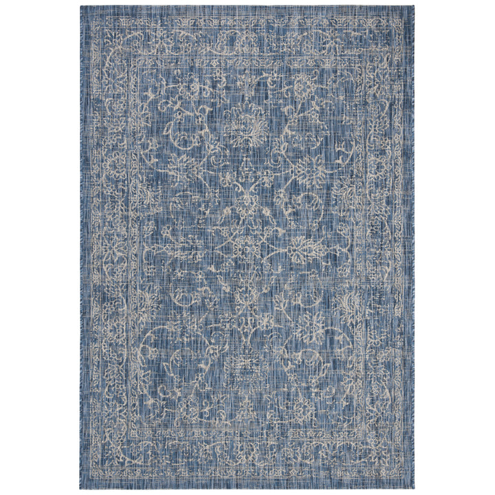 SAFAVIEH Outdoor CY8680-36821 Courtyard Navy / Ivory Rug Image 11