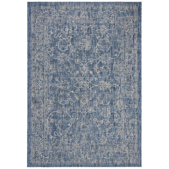 SAFAVIEH Outdoor CY8680-36821 Courtyard Navy / Ivory Rug Image 1