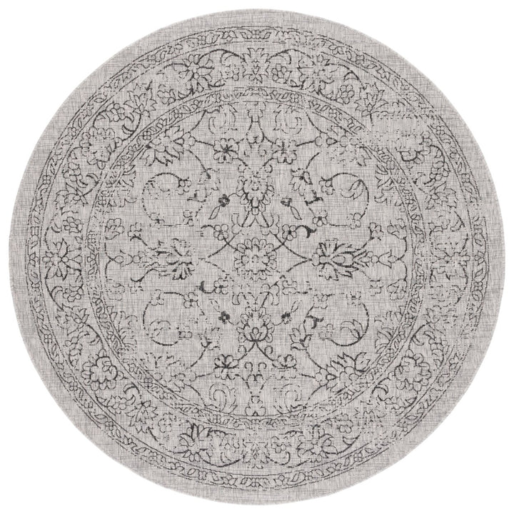 SAFAVIEH Outdoor CY8680-37612 Courtyard Grey / Black Rug Image 1